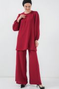Ayrobin Tunik Pantolon Alt Üst Takım 6712 - Bordo resmi